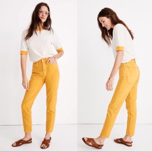 yellow mom jeans